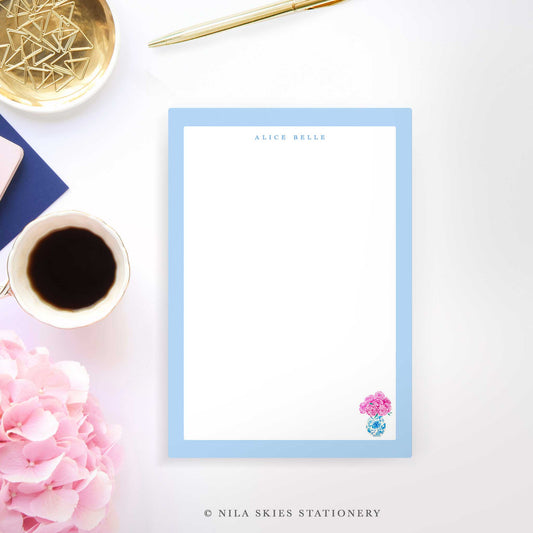 Personalizable Blue Border Notepad