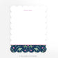 Personalizable Navy Birds Scalloped Notecards - Set of 10