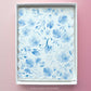 Personalizable Blue Floral Scalloped Notecards  - Set of 10