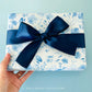 Blue Floral Wrapping Paper Sheet