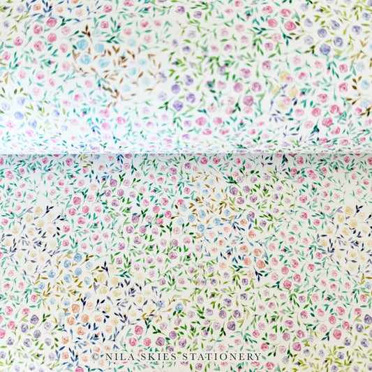 Colorful Ditsy Floral Wrapping Paper Sheet