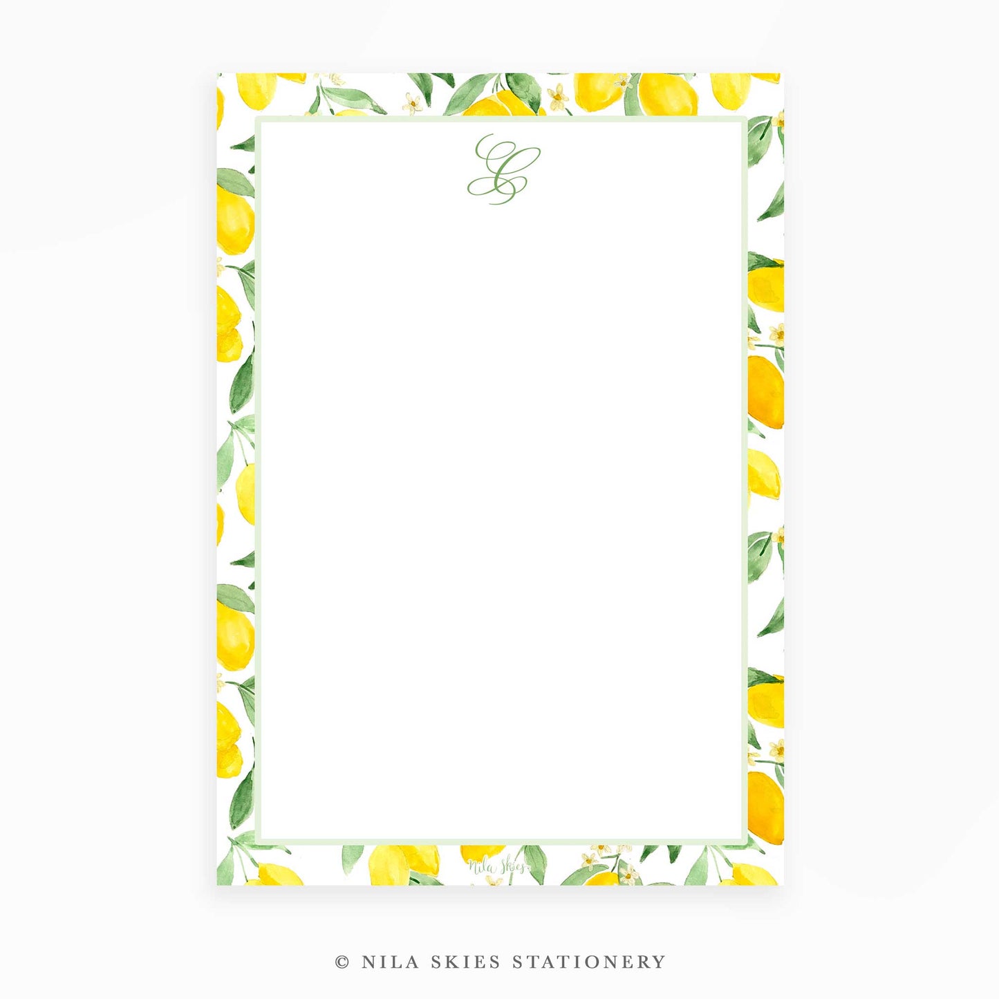 Personalizable Lemon Border Notepad