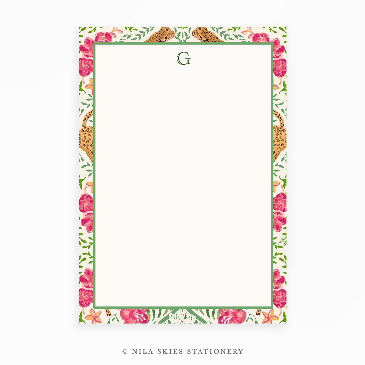 Personalizable Leopard Border Notepad