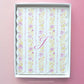 Personalizable Floral Stripe Scalloped Notecards - Set of 10