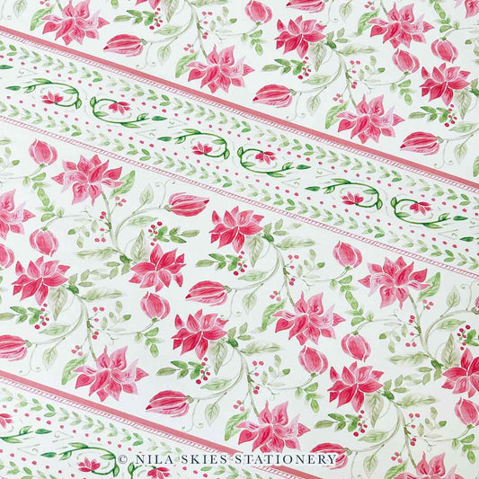 Poinsettia Wrapping Paper Sheet