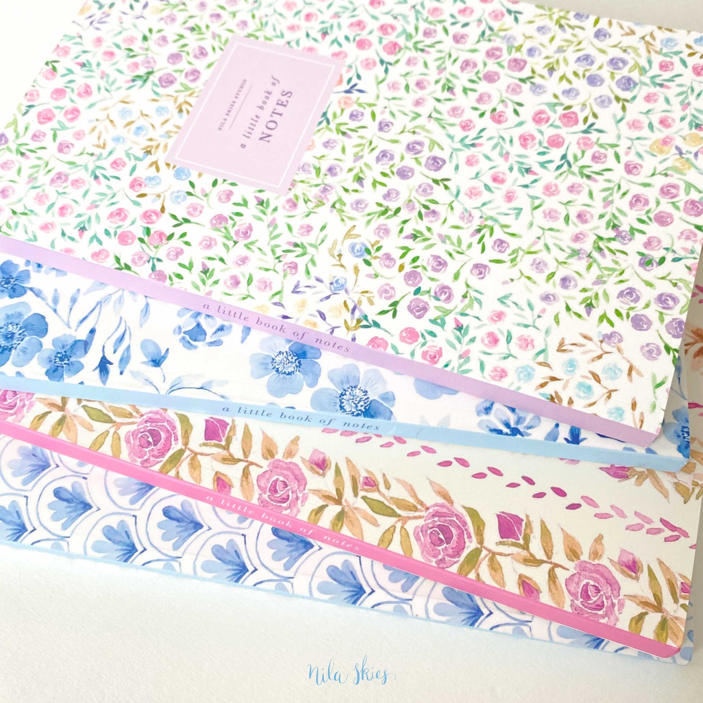 Pink Floral Stripes Notebook