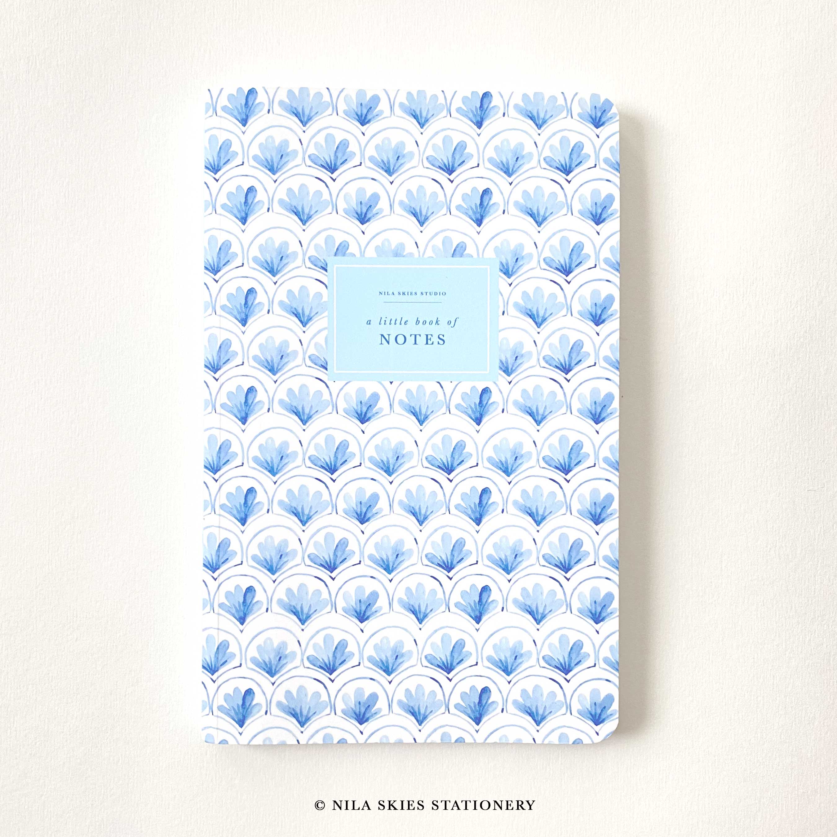 Blue Watercolor Scalloped Notebook – Nila Skies Stationery