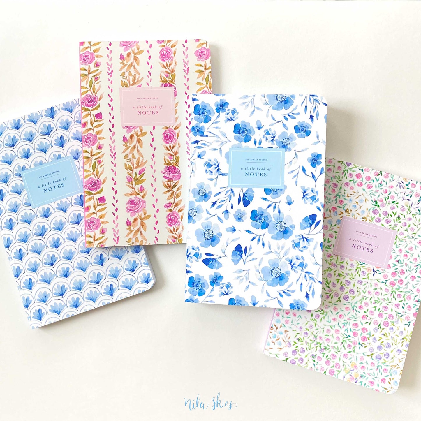 Blue Watercolor Scalloped Notebook