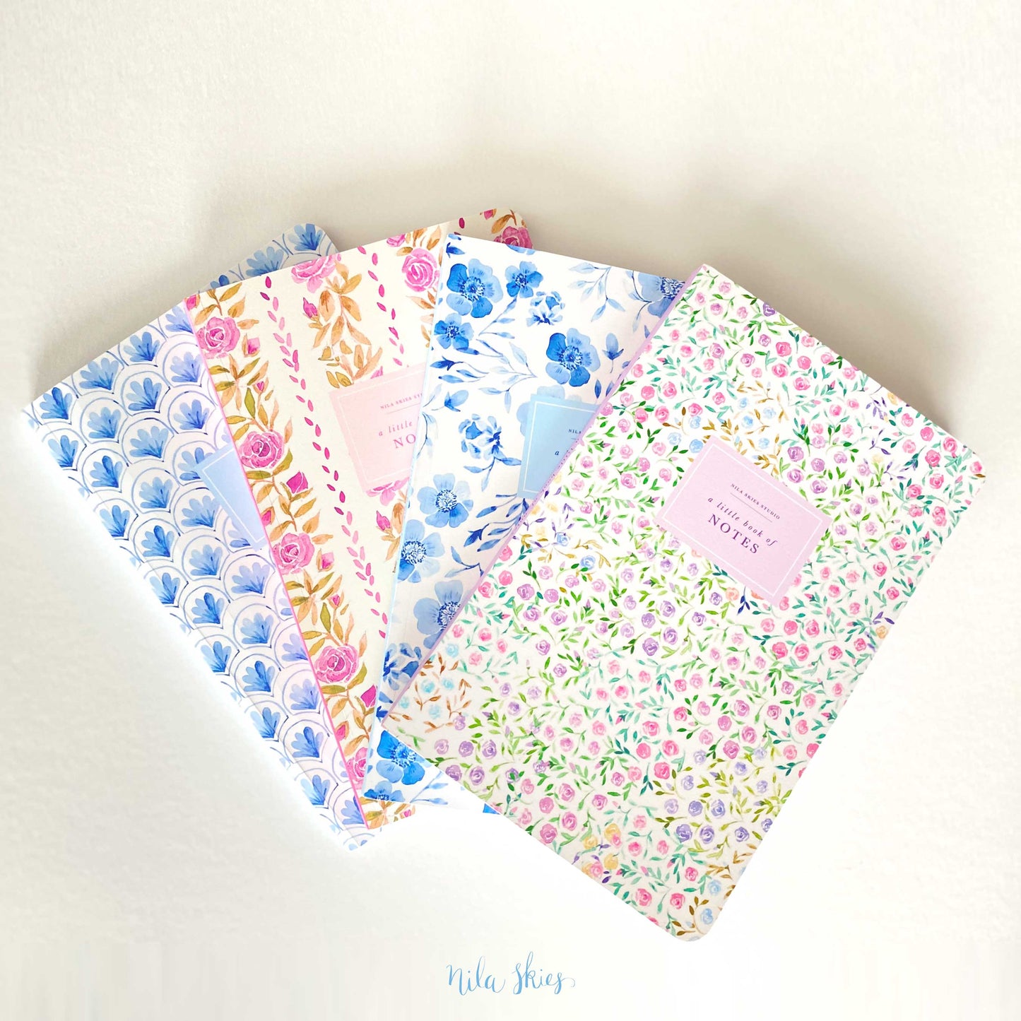 Pink Floral Stripes Notebook