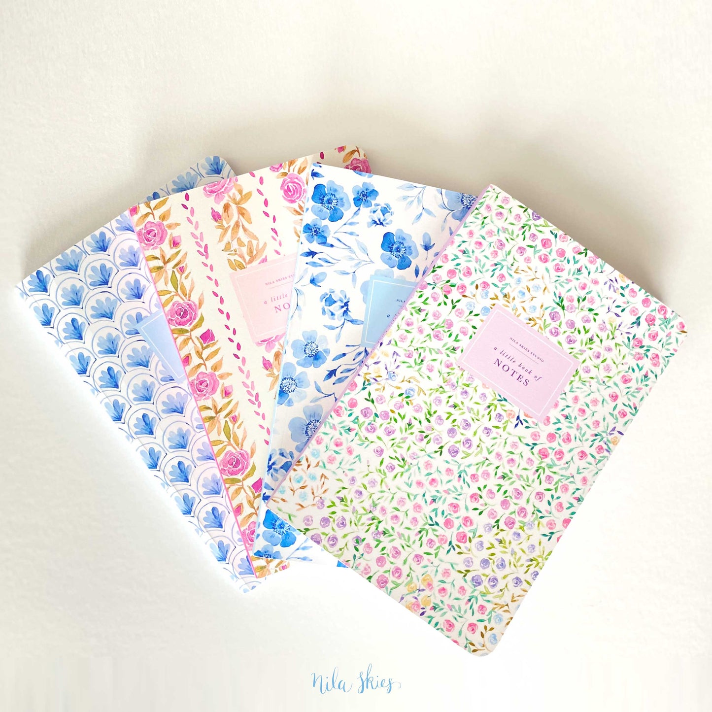 Blue Watercolor Floral Notebook