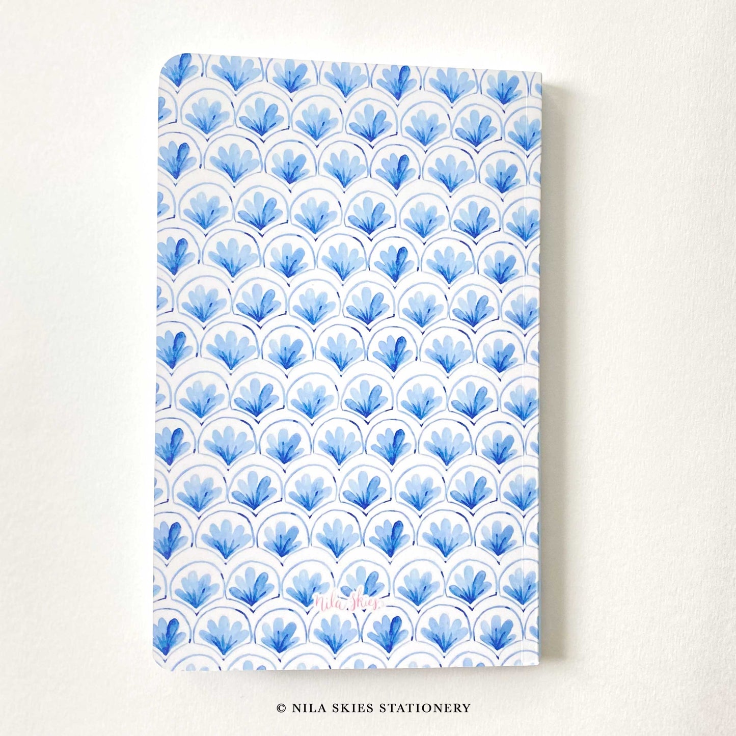 Blue Watercolor Scalloped Notebook