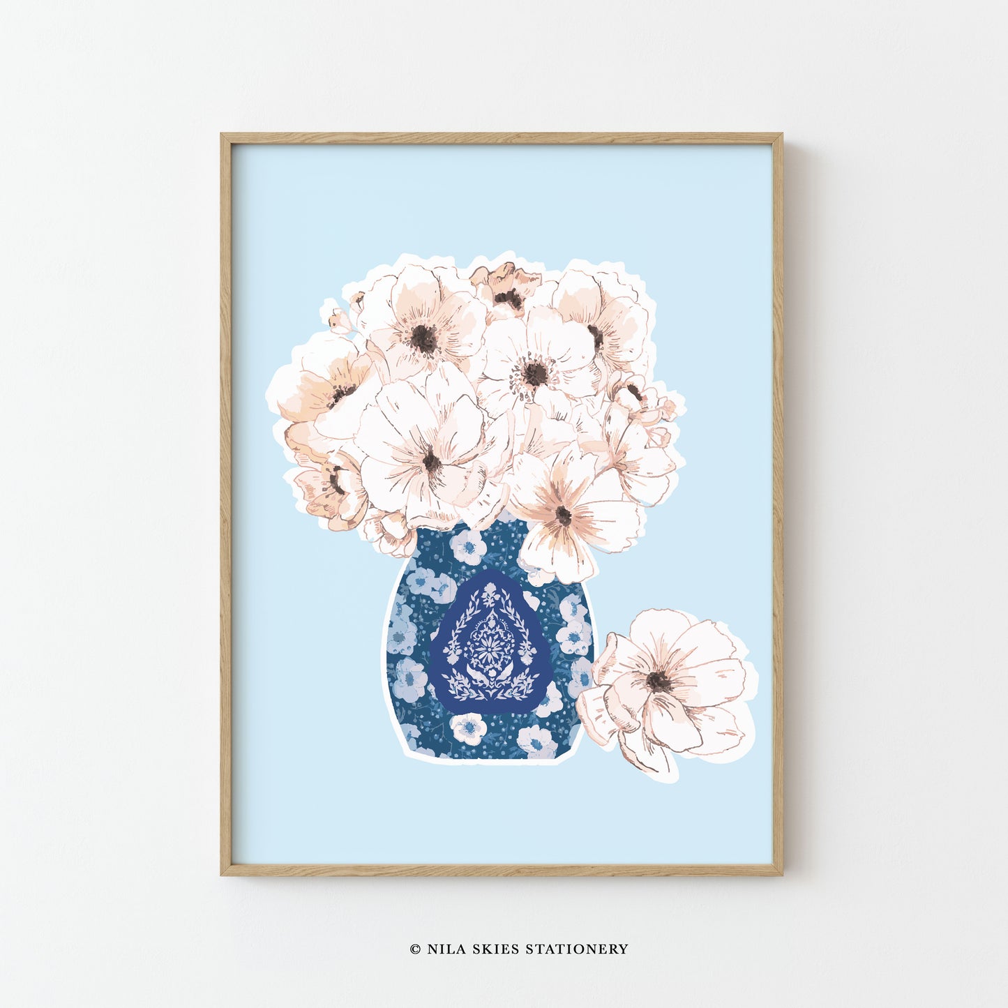 Anemones in Chinoiserie Vase Art Print