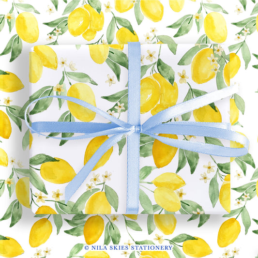 Lemon Print Wrapping Paper