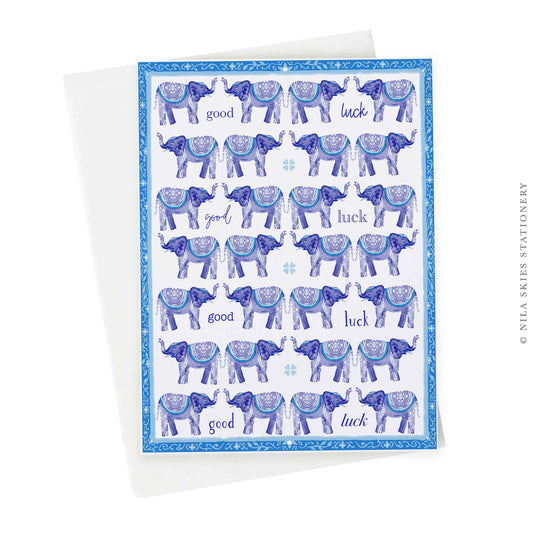 Good Luck Elephants Greeting Card