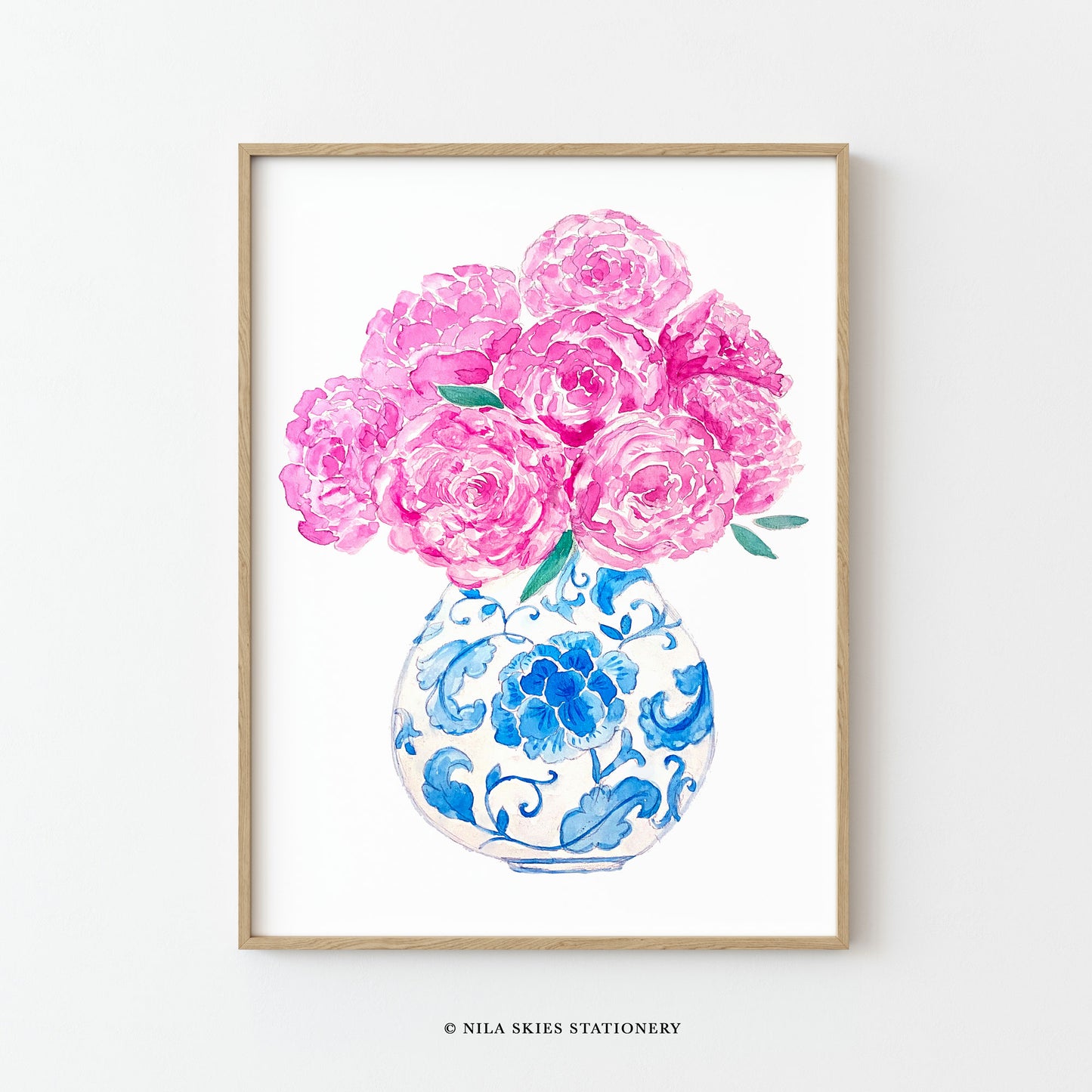 Peony in Chinoiserie Vase Art Print