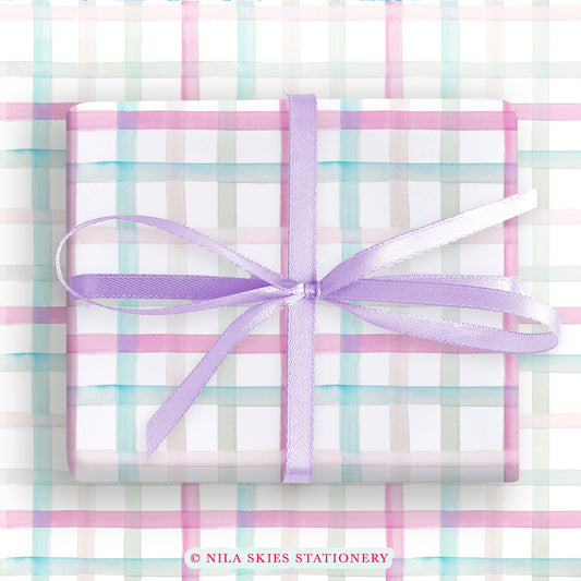 Pastels and Plaid Wrapping Paper