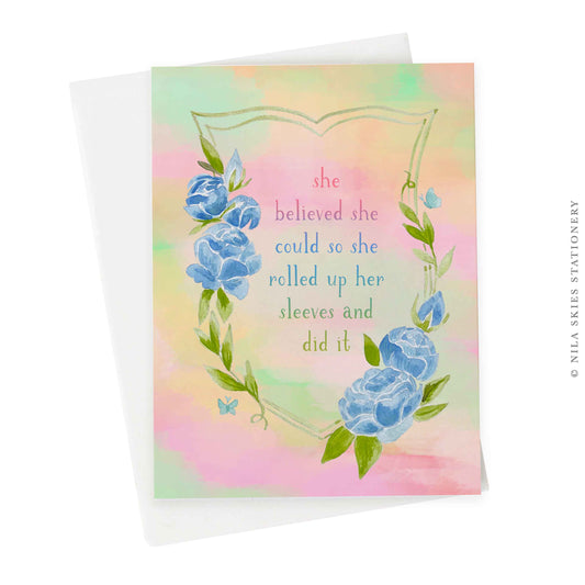 "She Believed She Could" Greeting Card